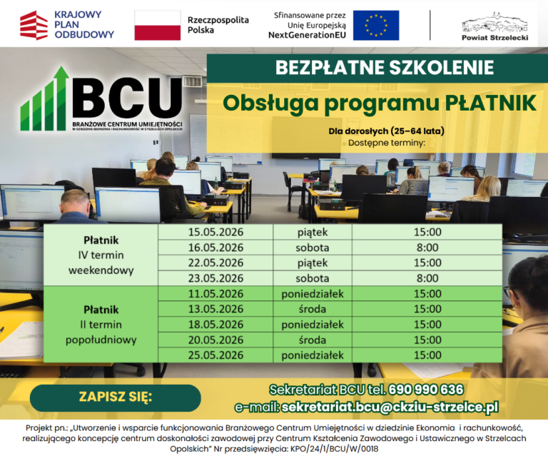 Zostały ostatnie miejsca na BEZPŁATNE szkolenie z programu Płatnik!