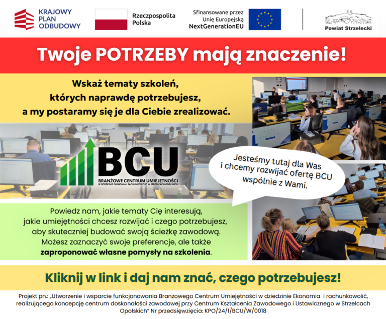 Jesteśmy tutaj dla Was i chcemy rozwijać ofertę BCU wspólnie z Wami.