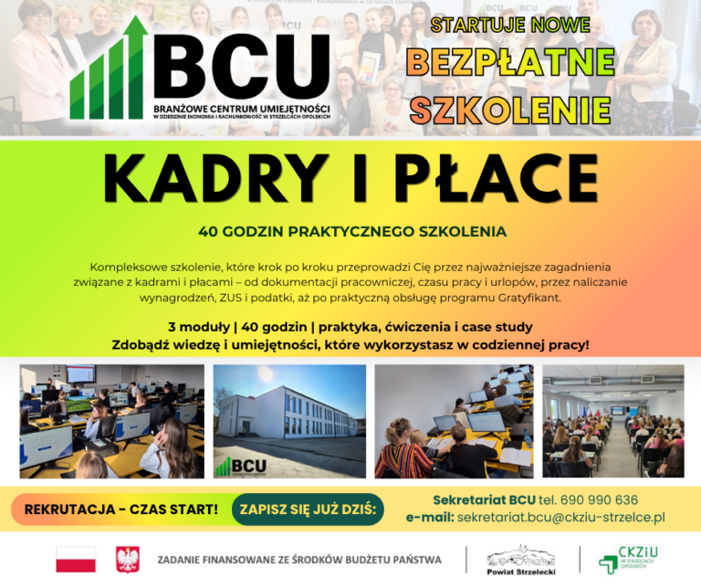 Kadry i płace – nowe BEZPŁATNE SZKOLENIE