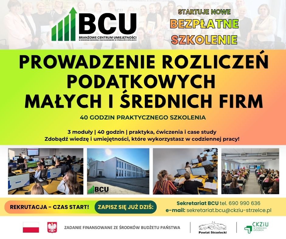 darmowe szkolenie prowadzenie rozliczeń podatkowych małych i średnich firm